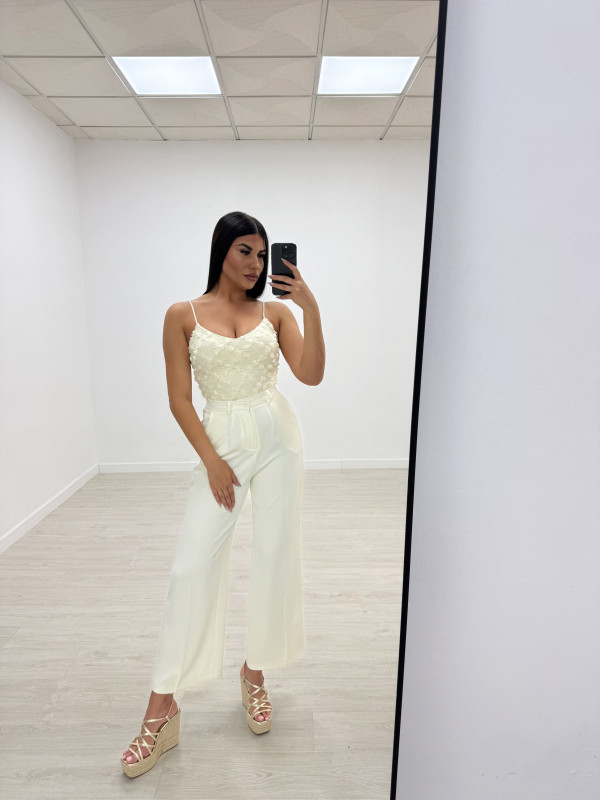 TOP FLOR VOLUMEN BEIGE